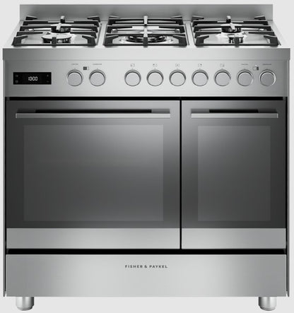 FISHER & PAYKEL 90CM DUAL FUEL RANGE ST-STEEL | OR90L7DBGFX2