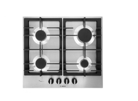 BOSCH 60CM 4 BURNER GAS HOB B/STEEL | PCP6A5B90