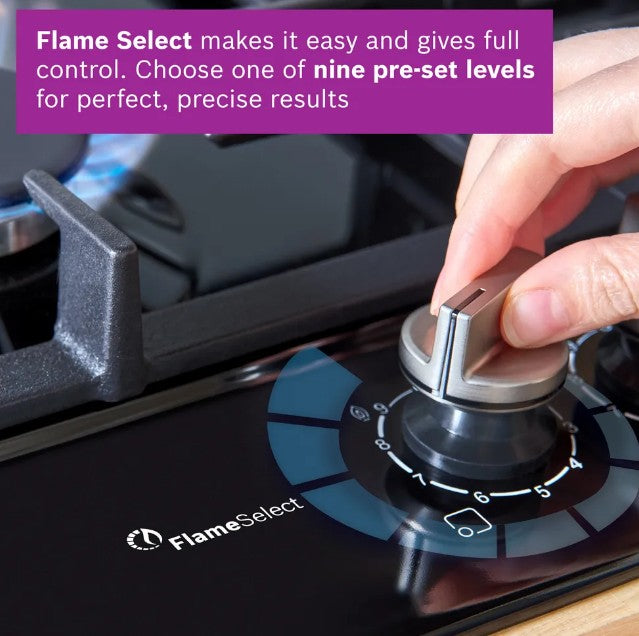 BOSCH 60CM 4 BURNER GAS HOB BLACK | PCP6A6I90