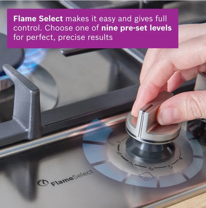 BOSCH SERIES 6 5 BURNER GAS HOB ST-STEEL | PCQ7A5I90