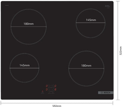 BOSCH 60CM CERAMIC TOUCH CONTROL  FRAMELESS HOB | PKE61RAA8B