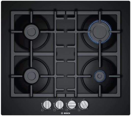 BOSCH 60CM TEMPERED GLASS GAS HOB BLACK | PNP6B6B90