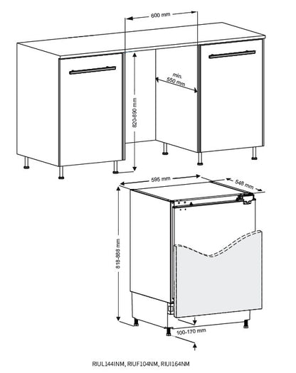 NORDMENDE INTEGRATED UNDER COUNTER FRIDGE-ICE BOX | RIUI164NM
