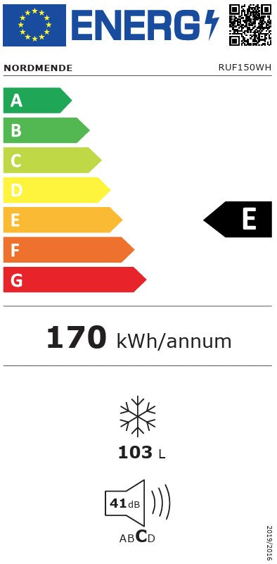 NORDMENDE 55CM UNDERCOUNTER FREEZER WHITE | RUF150WH