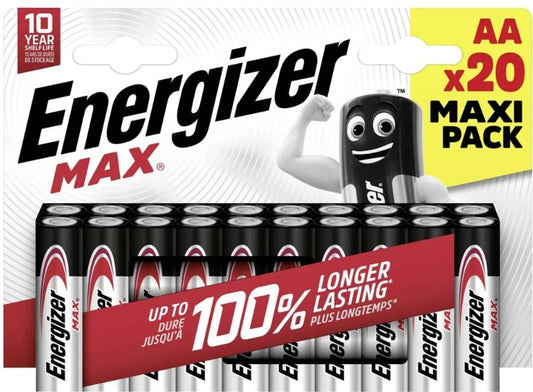 ENERGIZER AA MAX ALKALINE - PACK OF 20 | S30095