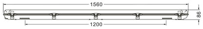 55W IP65 6050LM 4000K 5FT TWIN SS CLIPS | S55WTW5FT