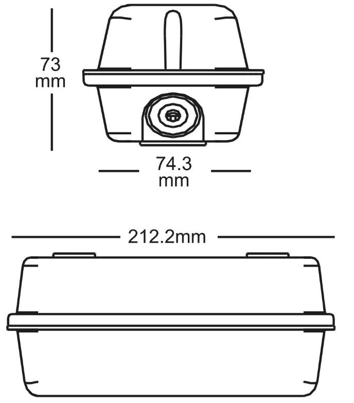 8W LED MINI BULKHEAD 750LM IP44 WH BASE | S8LEDBHWH
