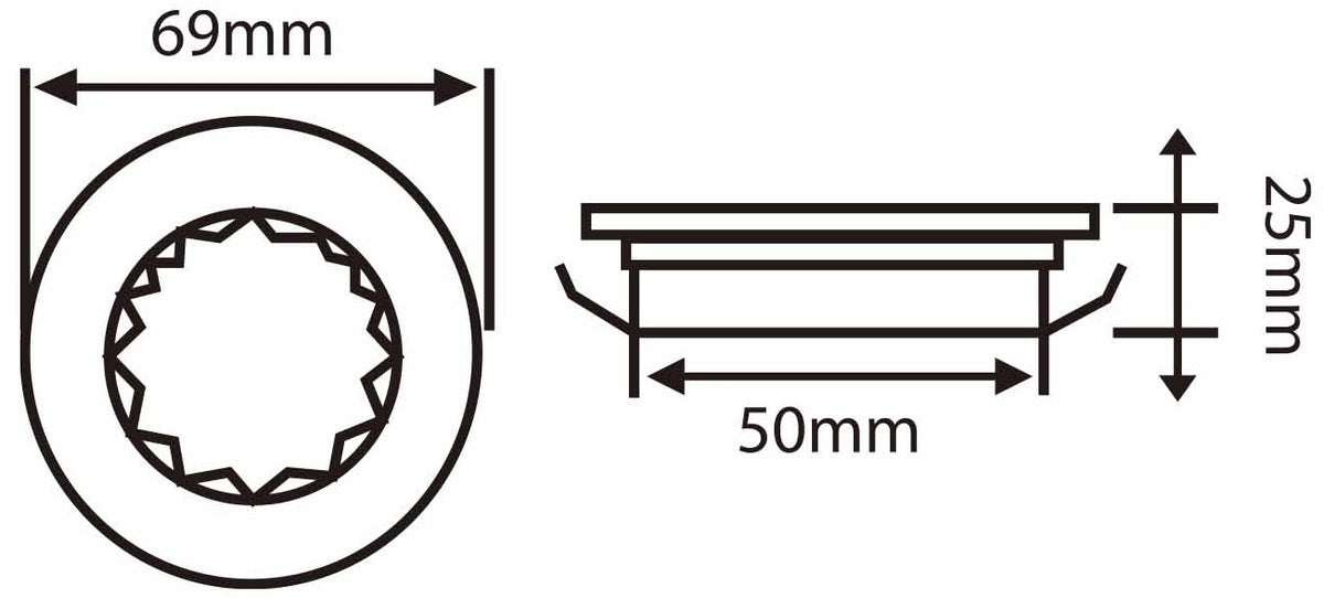 170/240V 1.5WLED 100LM SURF/REC CAB | SCBMCCW