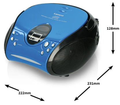 LENCO PORTABLE CD PLAYER BOOMBOX BLUE-BLACK | SCD24BL