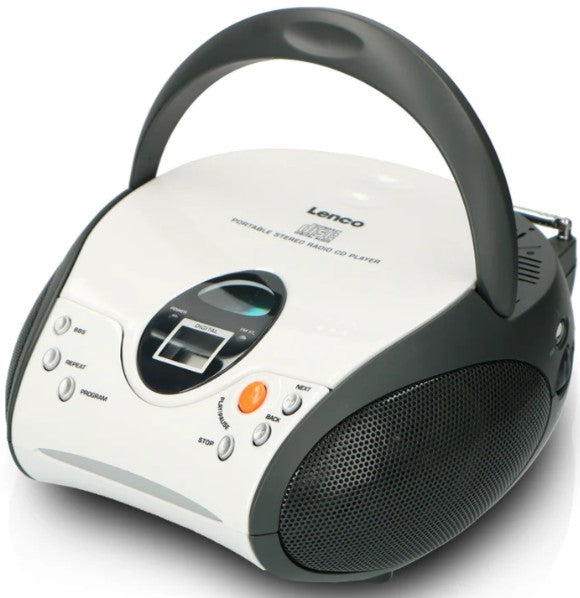 LENCO PORTABLE CD PLAYER BOOMBOX WHITE-BLACK | SCD24W