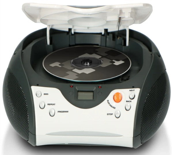 LENCO PORTABLE CD PLAYER BOOMBOX WHITE-BLACK | SCD24W