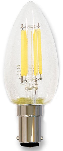 FULL GLASS LED CANDLE 4W DIMM B15 | SCFDCANB15