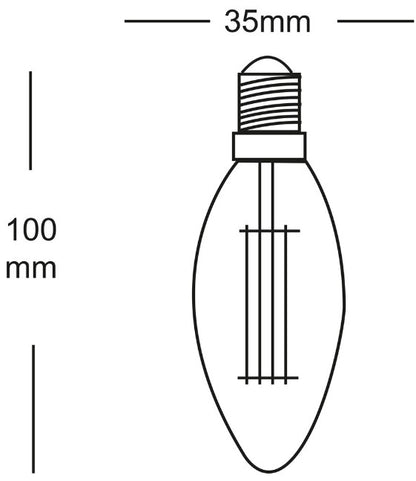 FULL GLASS LED CANDLE 4W DIMM E14 | SCFDCANSES