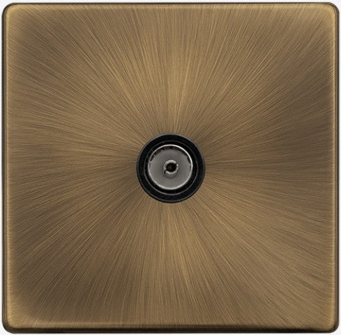 SINGLE NON-ISOLATED COAXIAL OUTLET - ANTIQUE BRASS | SFAB065BK