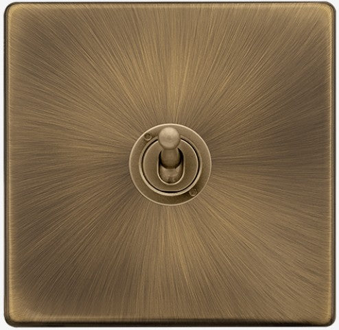 10AX 1 GANG 2 WAY TOGGLE SWITCH - ANTIQUE BRASS | SFAB421
