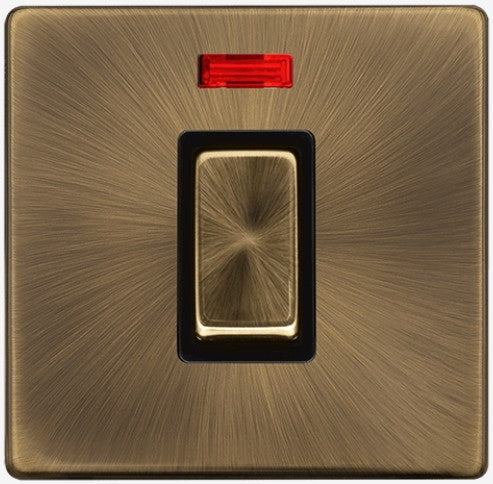 50A INGOT 1 GANG DOUBLE POLE SWITCH WITH NEON - AN | SFAB501BK