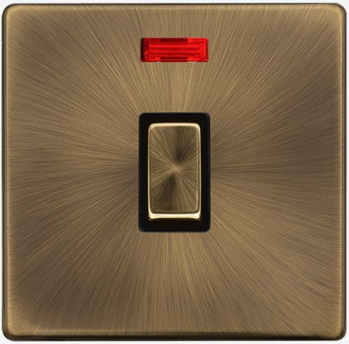 20A INGOT DOUBLE POLE SWITCH WITH NEON - ANTIQUE B | SFAB723BK