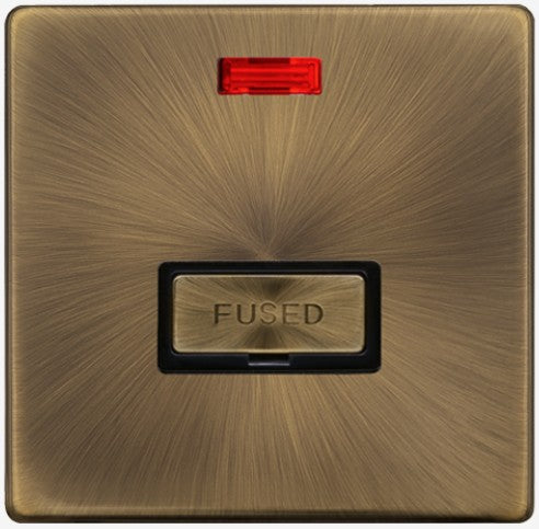 13A INGOT FUSED CONNECTION UNIT WITH NEON - ANTIQU | SFAB753BK