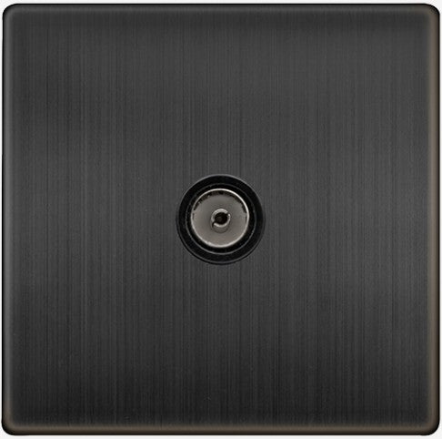 SINGLE NON-ISOLATED COAXIAL OUTLET - MATT BRONZE | SFBZ065BK