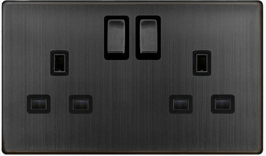 13A INGOT 2 GANG DP SWITCHED SAFETY | SFBZ1536BK