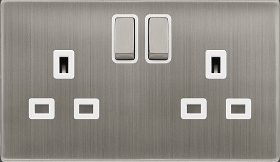13A INGOT 2 GANG DP SWITCHED SAFETY SHUTTER SOCKET | SFSS1536PW