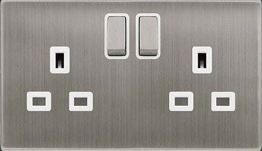 13A INGOT 2 GANG DP SWITCHED SAFETY SHUTTER SOCKET | SFSS1536PW