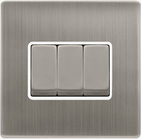 10AX INGOT 3 GANG 2 WAY SWITCH - STAINLESS STEEL | SFSS413PW