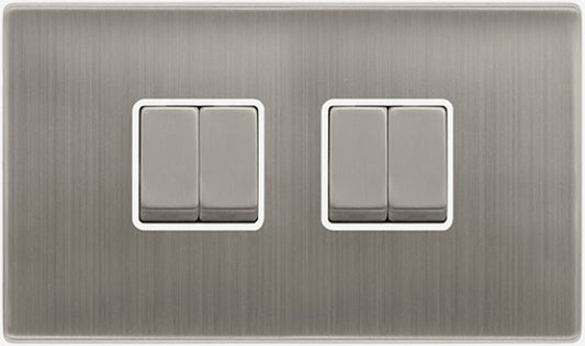 10AX INGOT 4 GANG 2 WAY SWITCH - STAINLESS STEEL  | SFSS414PW