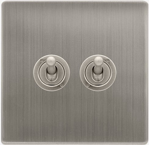 10AX 2 GANG 2 WAY TOGGLE SWITCH - STAINLESS STEEL | SFSS422