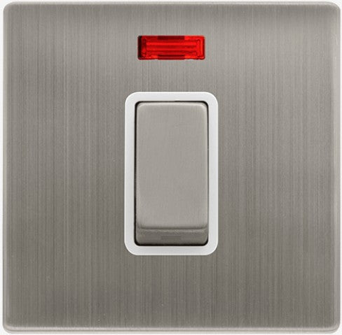 50A INGOT 1 GANG DOUBLE POLE SWITCH WITH NEON | SFSS501PW
