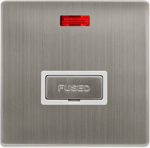 13A INGOT FUSED CONNECTION UNIT WITH NEON - STAINL | SFSS753PW