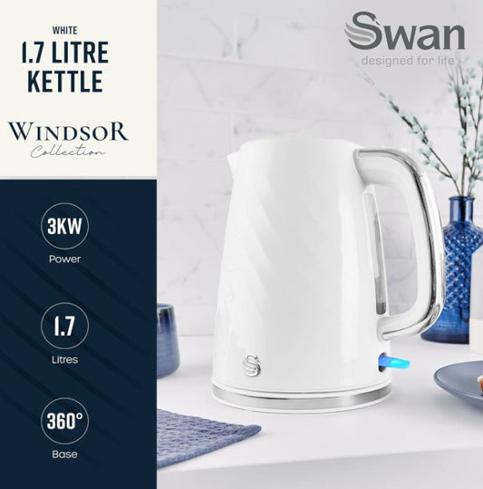 SWAN WINDSOR 1.7 LITRE 3KW RAPID BOIL JUGKETTLE WH | SK14611WHT