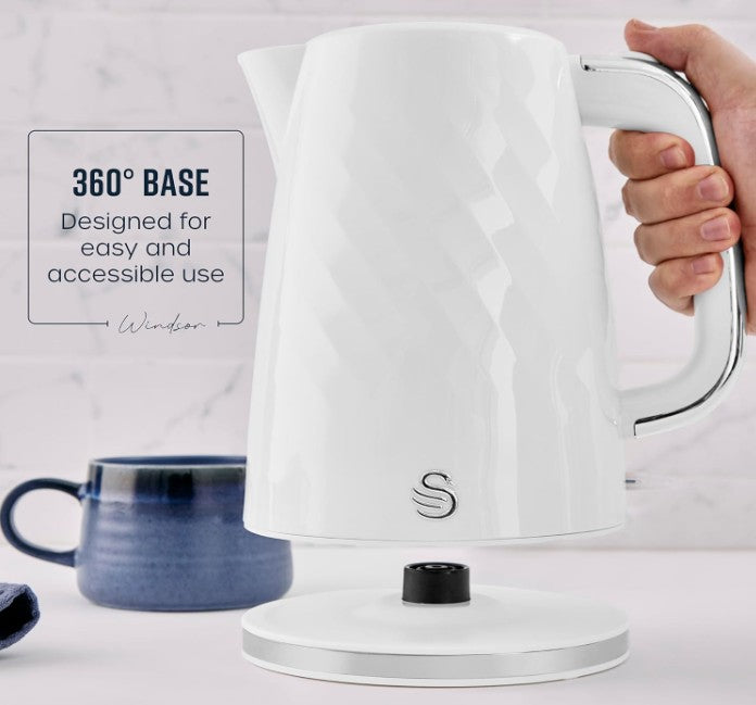 SWAN WINDSOR 1.7 LITRE 3KW RAPID BOIL JUGKETTLE WH | SK14611WHT