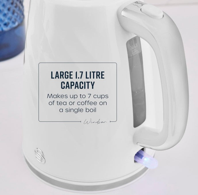 SWAN WINDSOR 1.7 LITRE 3KW RAPID BOIL JUGKETTLE WH | SK14611WHT