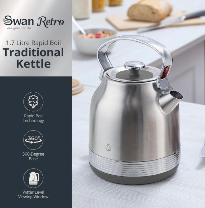 SWAN RETRO TRADITIONAL KETTLE SS | SK14631SS