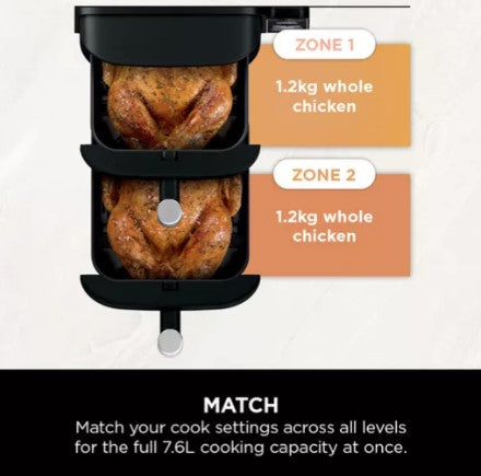 NINJA DOUBLE STACK 2-DRAWER AIR FRYER 7.8 LITRE | SL300UK