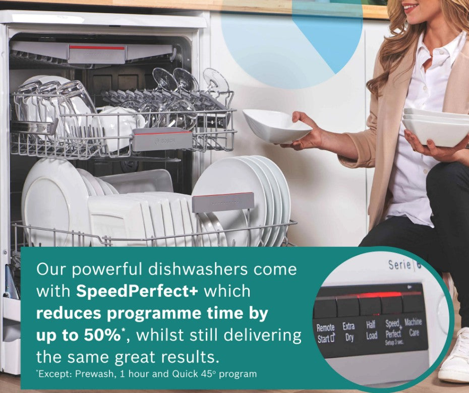 BOSCH SERIES-6 60CM 14 PLACE DISHWASHER SILVER IN  | SMS6ZCI10G