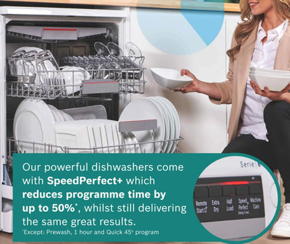 BOSCH SERIES-6 60CM 14 PLACE DISHWASHER SILVER IN  | SMS6ZCI10G