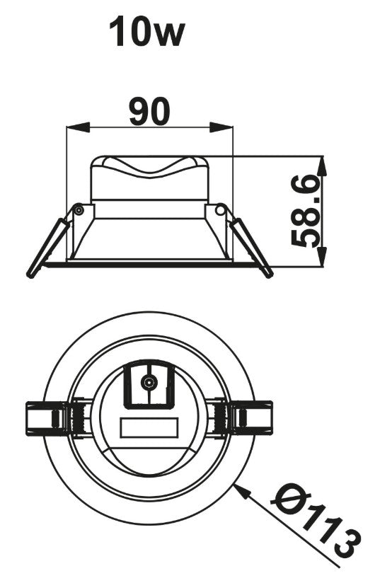 10W LED DOWN LIGHT BLACK DIMMABLE CCT | SPVC10BLDIMCCT