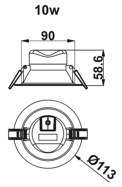 10W LED DOWN LIGHT BLACK DIMMABLE CCT | SPVC10BLDIMCCT