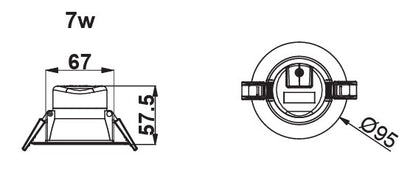 7W IP44 BLACK DIMMABLE CCT | SPVC7WDIMBLCCT