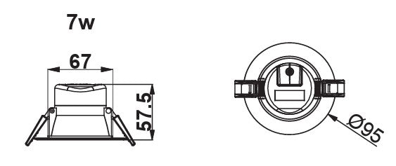 7W LED DOWN LIGHT IP44 DIMMABLE CW/WW/NW | SPVC7WWHDIMCCT
