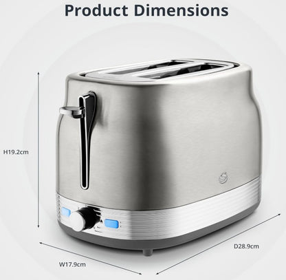SWAN RETRO 2 SLICE TOASTER SS | ST19028SS