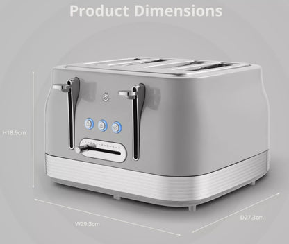 SWAN RETRO 4 SLICE TOASTER GREY | ST19029GRY