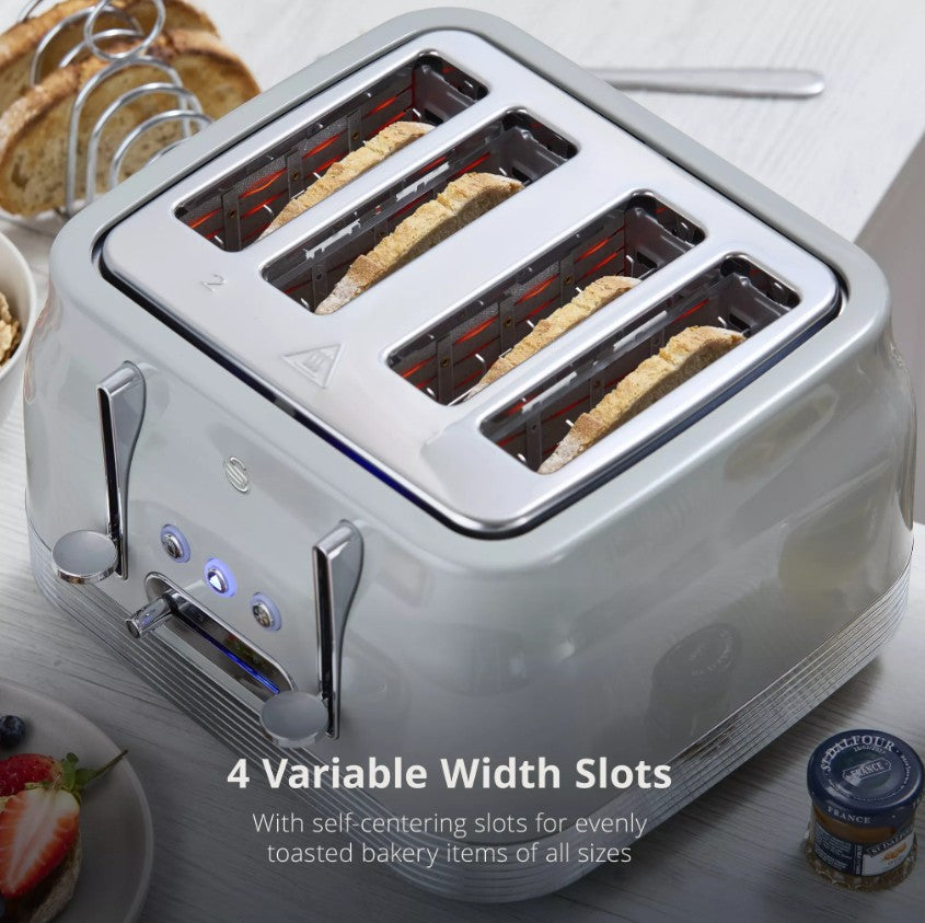 SWAN RETRO 4 SLICE TOASTER GREY | ST19029GRY