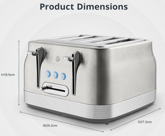 SWAN RETRO 4 SLICE TOASTER SS | ST19029SS