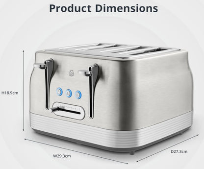 SWAN RETRO 4 SLICE TOASTER SS | ST19029SS