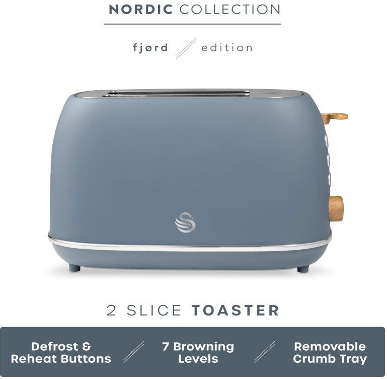 SWAN FJORD 2 SLICE TOASTER GREY | ST19030GRY