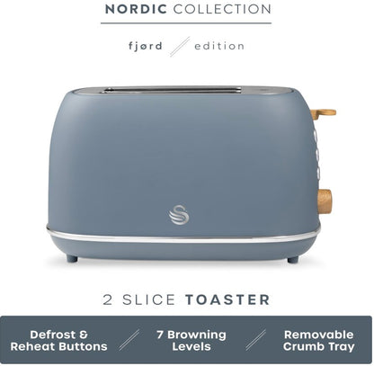 SWAN FJORD 2 SLICE TOASTER GREY | ST19030GRY