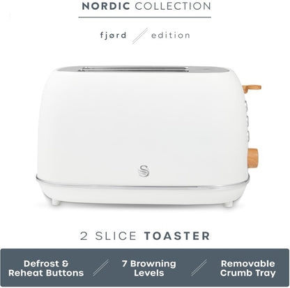 SWAN FJORD 2 SLICE TOASTER WHITE | ST19030WHT
